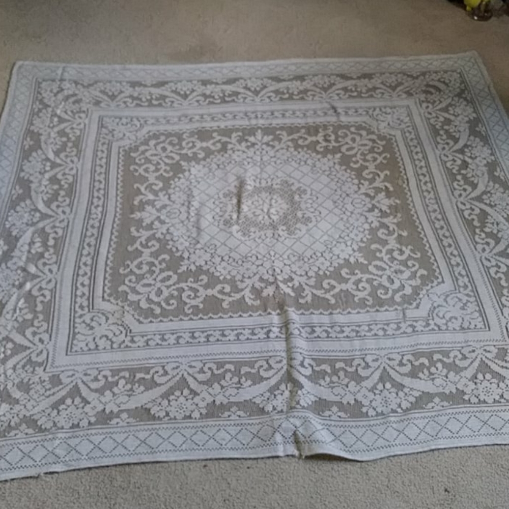 Vintage Table Cloth 65" x 65"